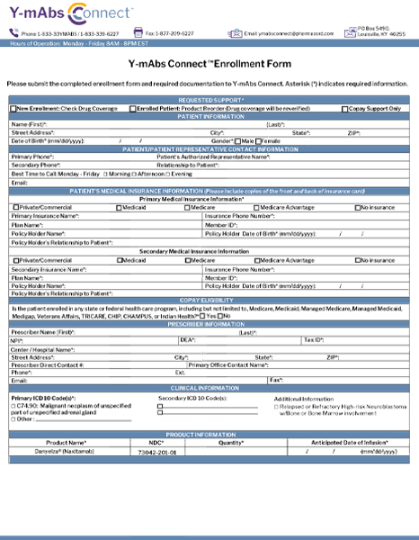 Y-mAbs Connect Enrollment Form
